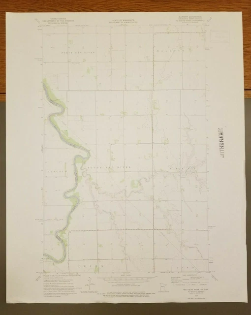 MATTSON, MINNESOTA North Dakota Original Vintage 1974 USGS Topo Map