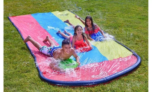 Wham-O 4.8m Slip n Slide Wave Rider Triple Lane Water Slide with 3xBoogie Boards