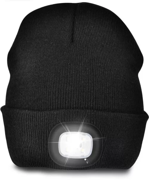 LED Beanie Hat Torch Accessory Great for Mechanics, Plumbers, Diy Gadget U.K P&P