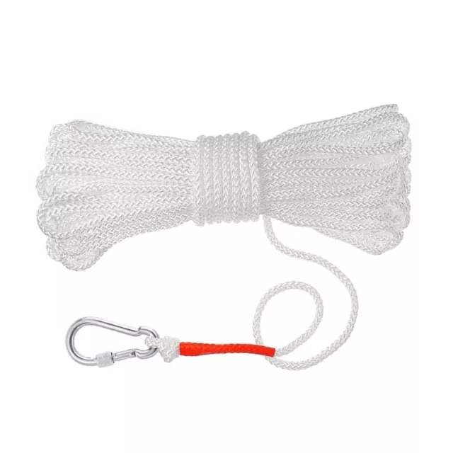 Braided Line 49ft Life Buoy Rope with Spring Hook for Buoy Hollow Life Rope