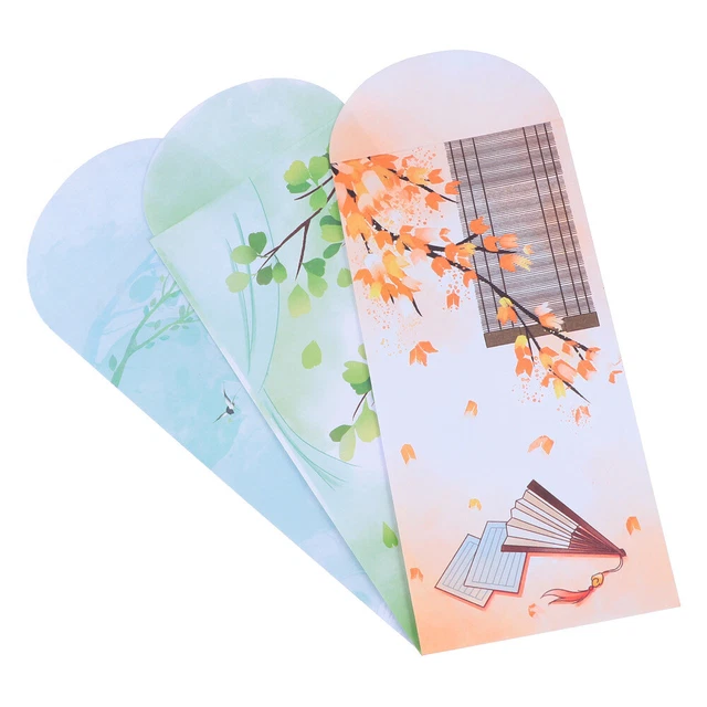30 Pcs Altes Briefpapier Kraft-Umschläge Aus Kraftpapier Blumen Schreibwaren