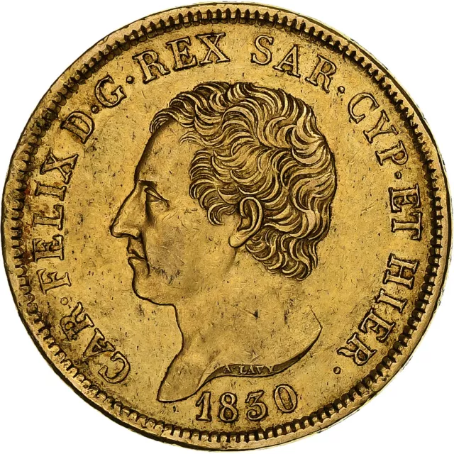 [#1275818] Kingdom of Sardinia, Carlo Felice, 80 Lire, 1830, Genoa, Gold, AU(50-