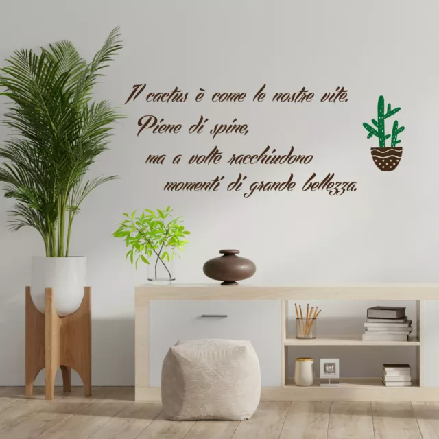 WALL STICKERS ADESIVI murali frase piante grasse cactus natura amore love  b0149 EUR 20,00 - PicClick IT