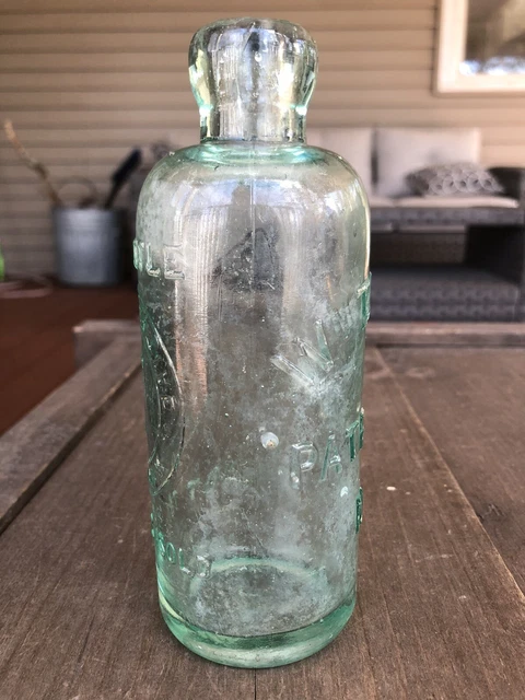 Antique W M T. Allen Paterson NJ Aqua Hutch Hutchinson Soda Bottle New Jersey 13