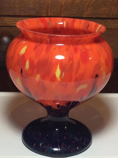 ANTIQUE CZECHOSLOVAKIAN SPLATTER glass vase $125.00 - PicClick CA