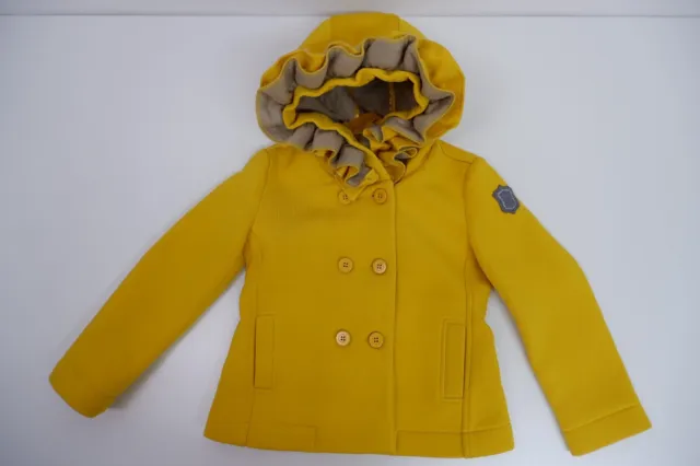 Monnalisa Girls Coat Neoprene Jacket Age 7 Yrs Yellow Long Sleeve