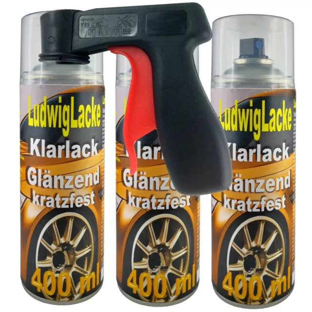 Klarlack kratzfest 3 Spray Glänzend 400ml Made Germany Rostschutz &Haltegriff