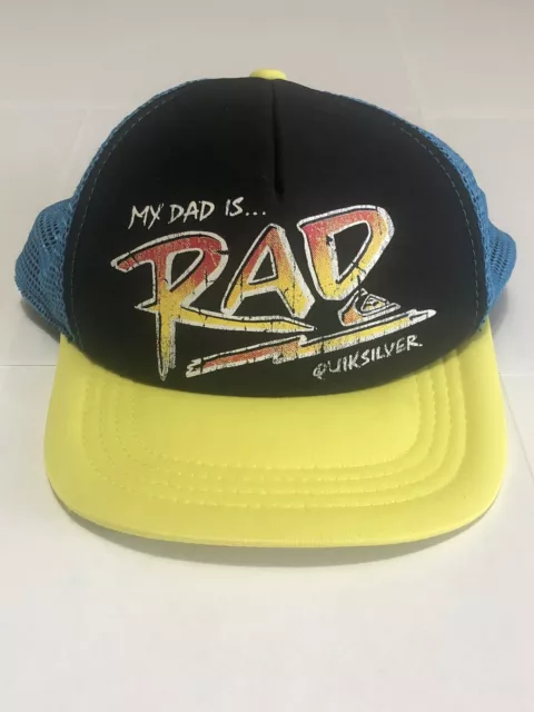 Quiksilver ‘My Dad Is Rad’ kids snapback hat.