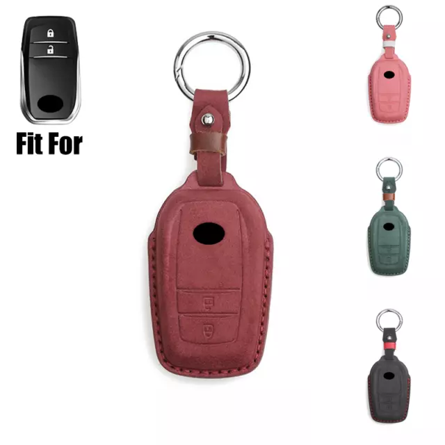 Alcantara Leather Car Key Fob Case Cover For Toyota Camry Highlander RAV4 Hilux