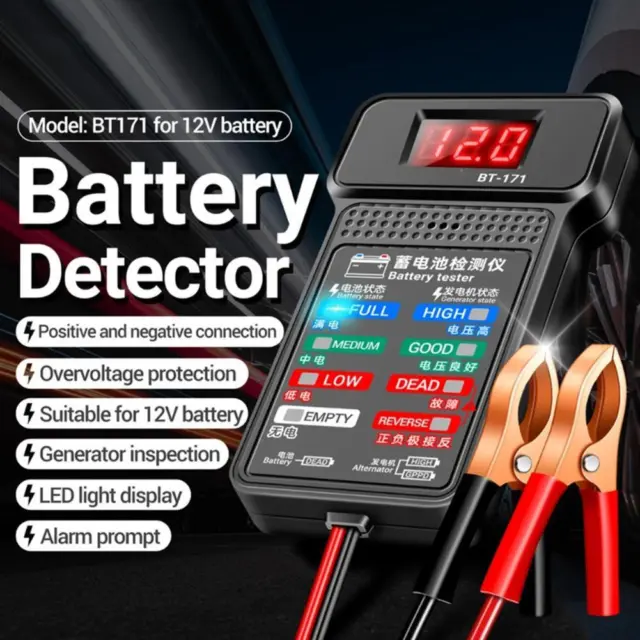 Digital Car Battery Tester Automotive Cranking Charging 12V Test Analyzer R9P4