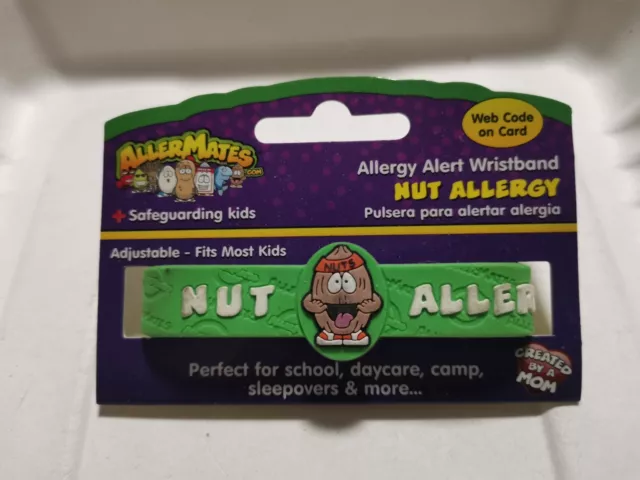 ALLERMATES Allergy Alert Wristband "Nut Allergy " Medical Bracelet