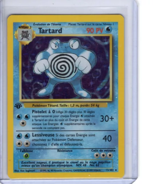 1999 Pokemon FRENCH 1st Edition Base Set Tartard-Poliwrath Holo 13/102 Card