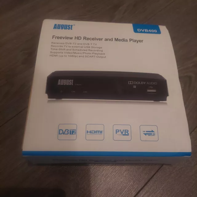 August DVB400 1080p HD Freeview Set Top Box