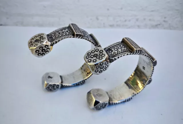 Anciens Bracelets de Cheville Berbères Khalkhal Maroc - En argent Massif - 512 g