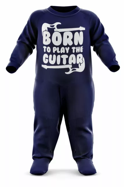 Born To Play The Guitar Baby Romper Suit Guitarist Babygrow Babies Rockstar Gift