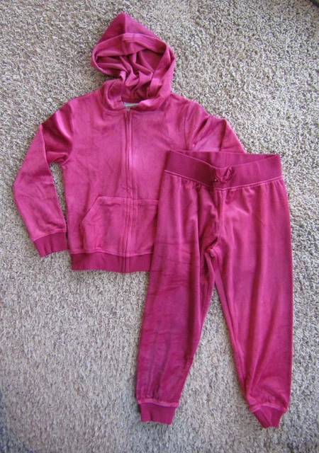 NWT Cheetah Performance Burgundy Velour Sweat Pants & Top Youth Size S (6-6X)