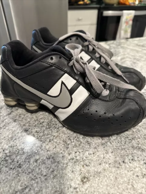 2005 Nike Shox Running Sneakers Youth Sz 6.5 Y= Womens Sz 8 Black/White/Grey