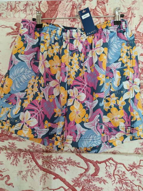 Short De Bain Homme Julipet Taille L - Imprimé Floral Multicolore - Polyamide - Fabriqué En Italie