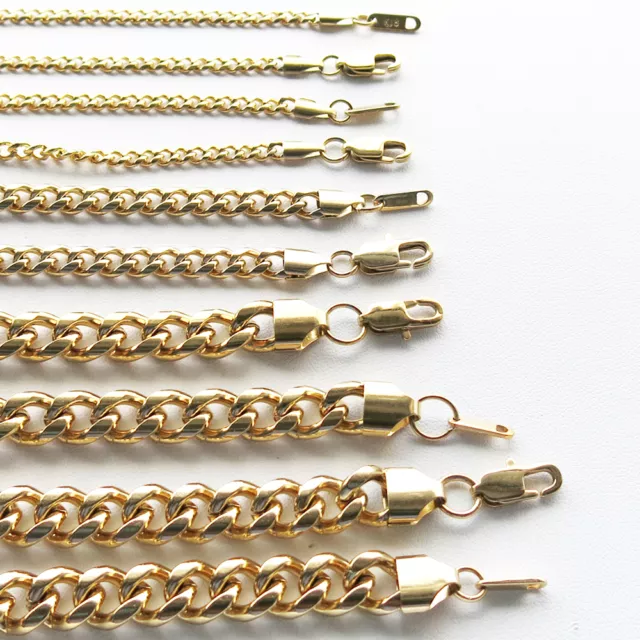 18K Gold Plated Cuban/Curb Link Chain Necklace or Bracelet