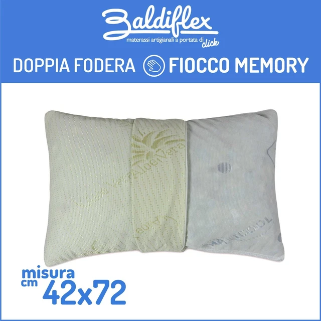 Cuscino Memory Foam Fiocco Adatto Per Dolori Cervicale Doppia Fodera