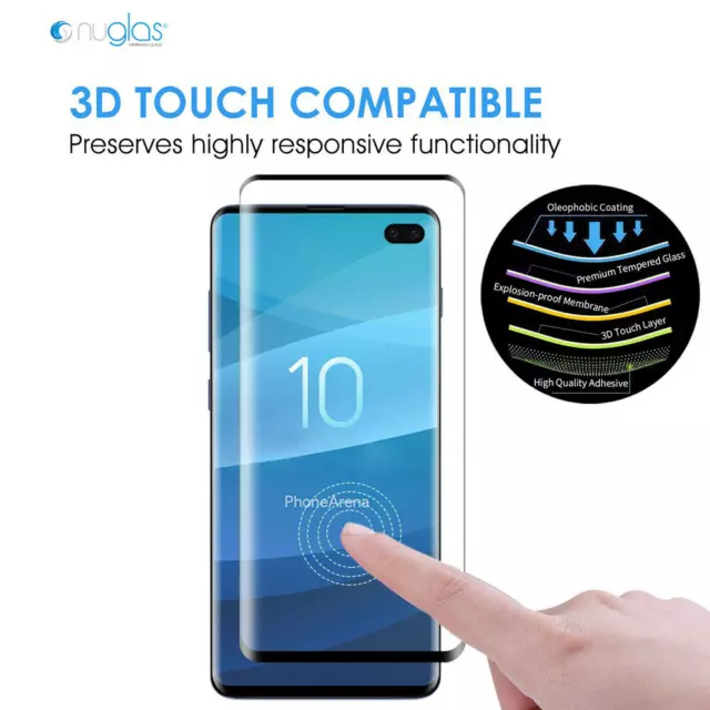 NUGLAS 3D Tempered Glass Screen Protector For Samsung Galaxy S10e S10 S10 Plus 3