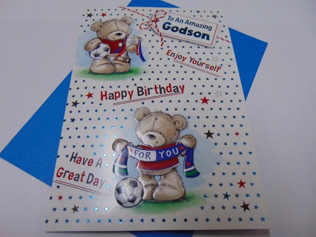 Godson - Biglietto di auguri per il 6° compleanno di Olivia Samuel, lucido, formato A5, 148 mm x 210 mm, con busta trasparente e sigillata