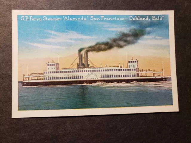 Steamer ALAMEDA, Southern Pacific Railroad Naval Cover Unused Postcard OAKLAND