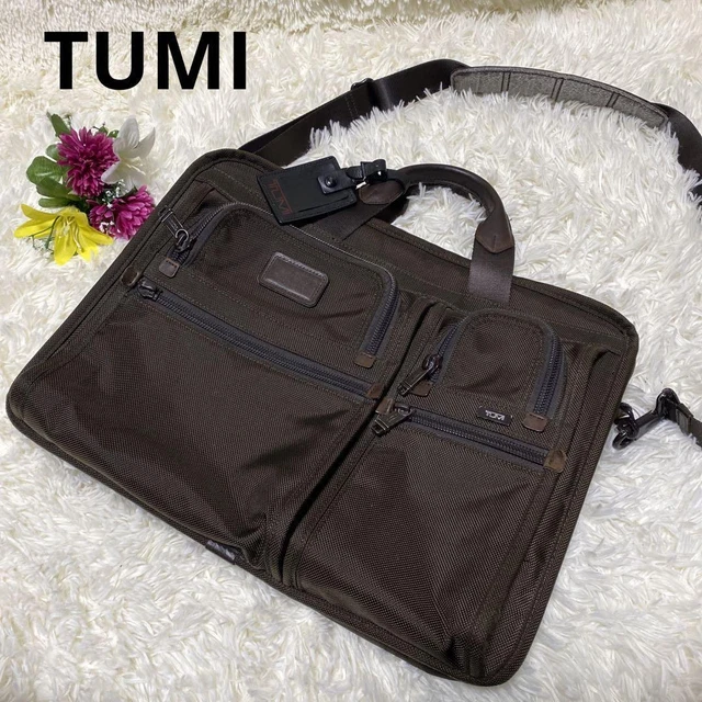 Tumi Business Bag Briefcase Nylon x Leather Brown No.79529