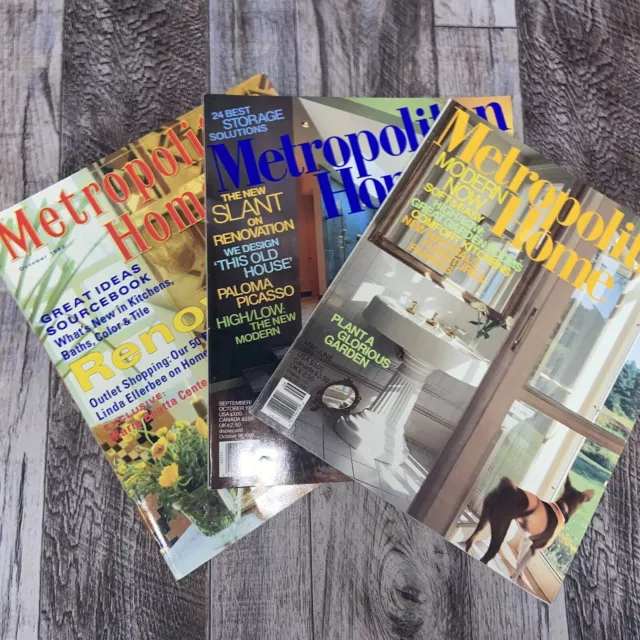 Vintage 90s Metropolitan Home Magazine Set of 3