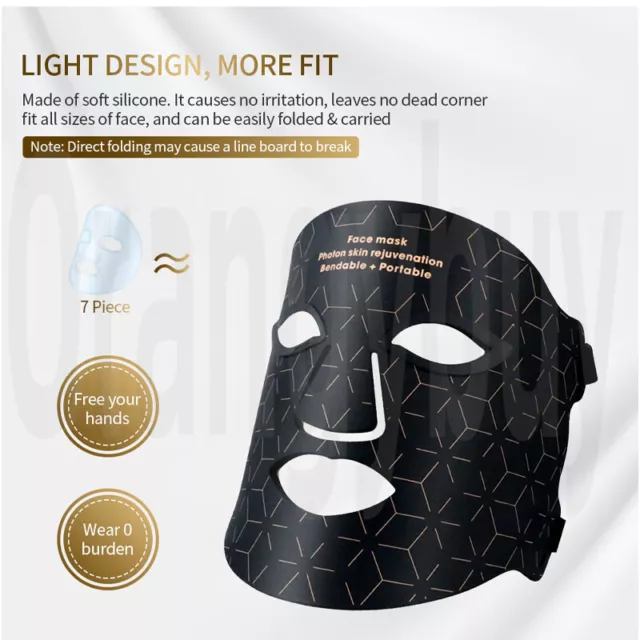 240 Lights Face Neck LED Mask Infrared Skin Care Skin Tightening Repair Pores AU 2