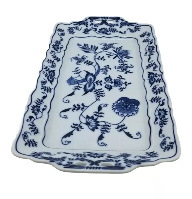 Blue Danube Blue Onion 14.5" Rectangle Serving Tray - Japan