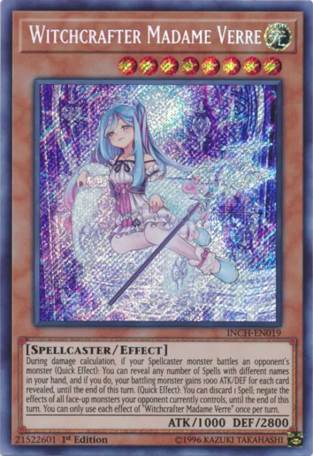 Yugioh! Witchcrafter Madame Verre - INCH-EN019 - Secret Rare - 1st Edition Near