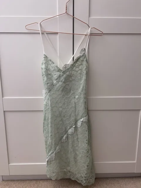 TopShop mint green spaghetti strap mini dress size uk8 RRP£39