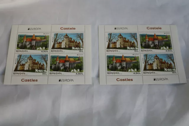 B-15 Rumänien Romania Europa CEPT 2017 Block MiNr. 696 I+II postfrisch CASTLES