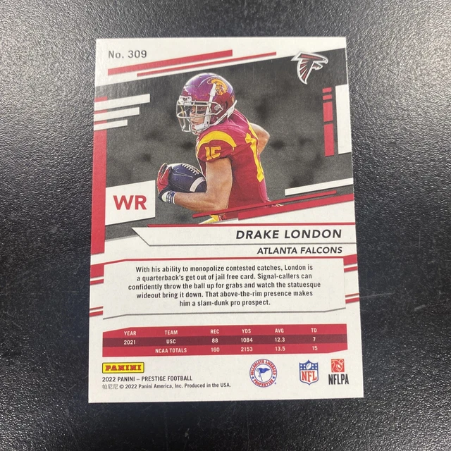 CARTE ROOKIE DRAKE LONDON RC 2022 Panini Prestige #309 WR ATLANTA ...