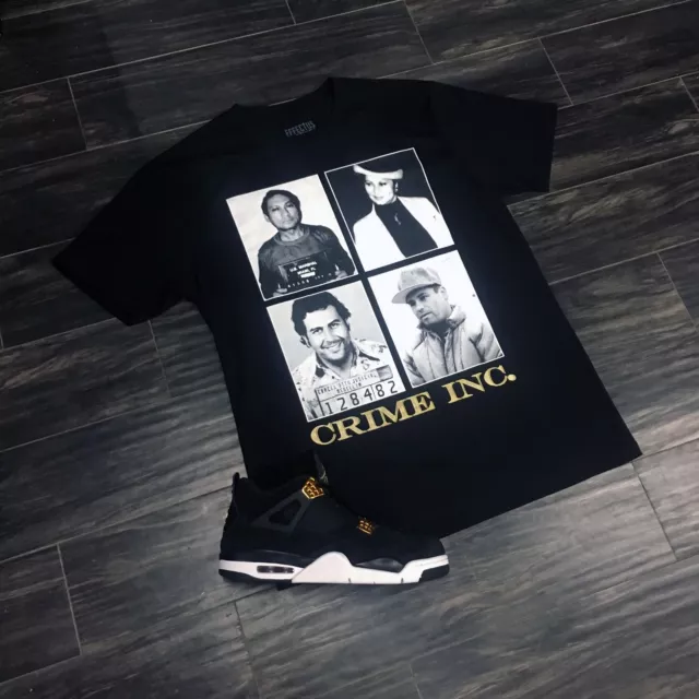Tee to Match Gold Jordans & Foams Crime INC Tee El Chapo + Pablo Escobar 6