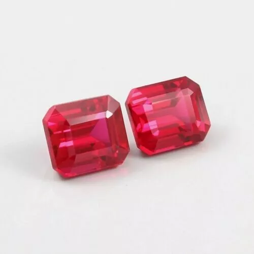 AAA 10x8 MM Natural Blood Red Mozambique Ruby Loose Radiant Cut Gemstone Pair