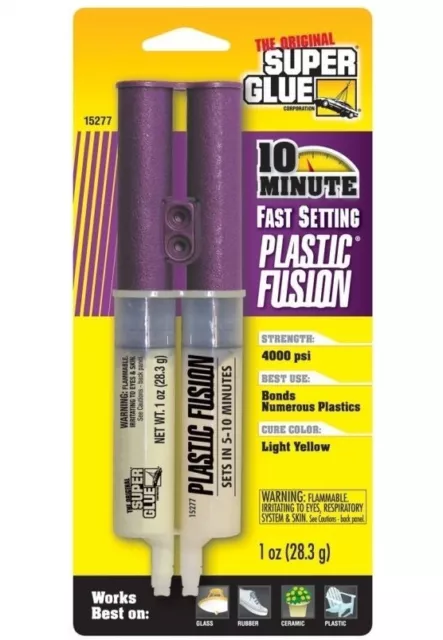 Qty 1 x 1oz Tubes The Original Super Glue 10 Min Fast Set Plastic Fusion Epoxy