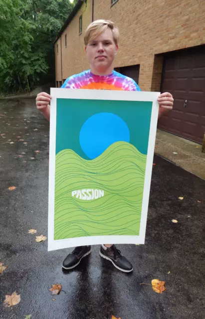 Vintage NOS Original Passion Poster Pop Art Early 1970's Hippie