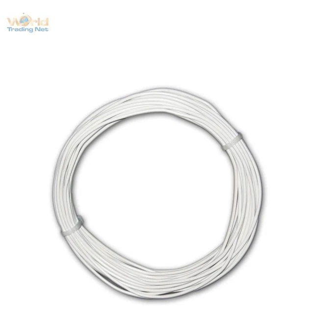 ( 0,60€/ M) 10m Galon Blanc Câble Cœur Unique Flexible 0,5mm ² en Cuivre Tresse
