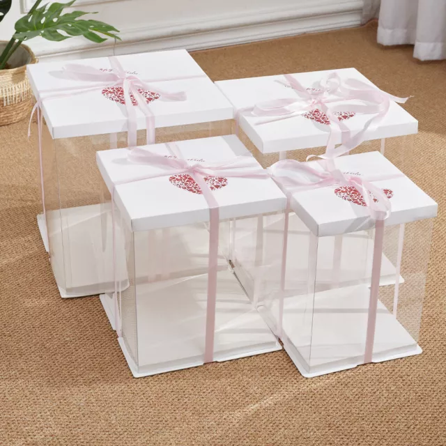 Large Clear PVC Gift Boxes Cake Candy Packaging Transparent Box Wedding Favors