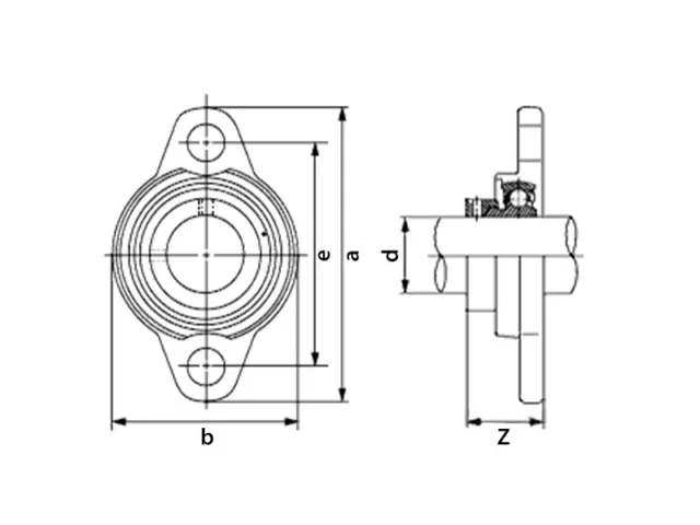 Flanschlager 20mm Aluminium Druckguss KFL004 3