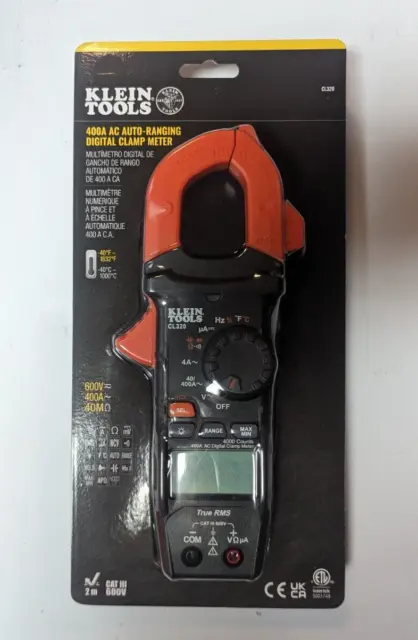 Klein Tools 400A AC Auto-Ranging Digital Clamp Meter CL320 BRAND NEW
