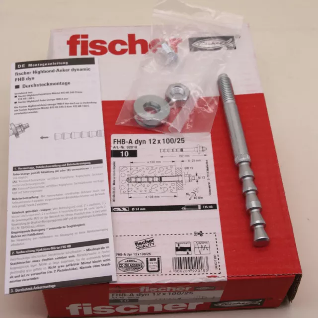 Fischer 92018 FHB-A dyn 12 x 100/25 Highbond-Anker 10 Stück a/9,90 € (C3) 2