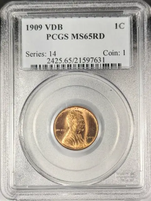 1909 P VDB Lincoln Wheat Cent PCGS MS-65 RD