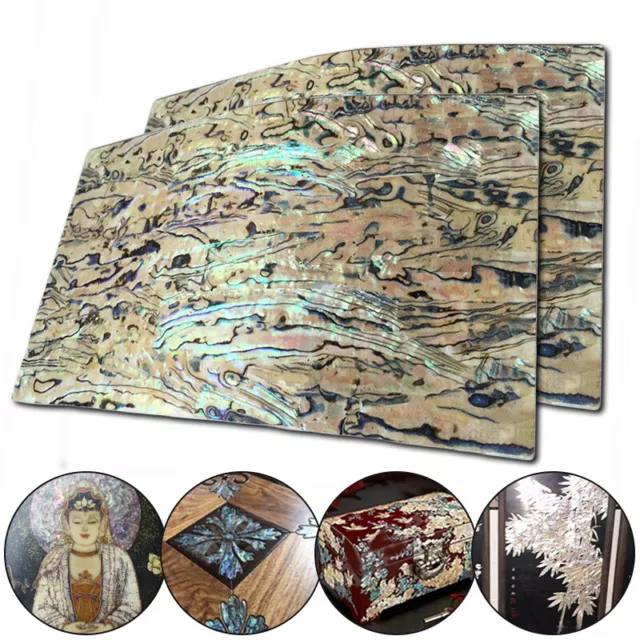 240x140mm 1x Abalone Shell Veneer Sheet Adhesive Sticker Flexible Bendable Shine