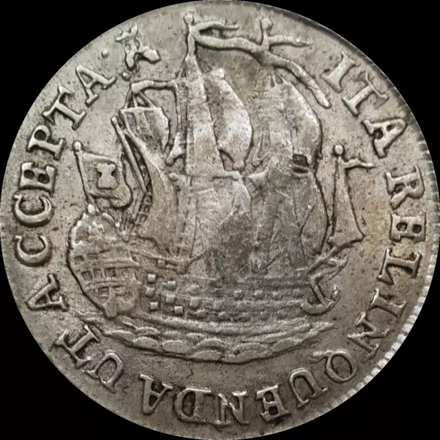 Netherlands Zeeland 6 Stuivers Aunc 1793 Stuiver Galleon Ship Silver Coin