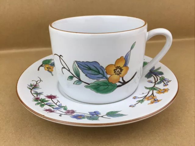 Woodhill Indonesian Citation Tea Cup Saucer Set, Delicate Floral Ceramic Pottery