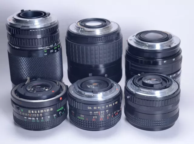 AS IS 6x Vintage Lenses for SLR Film Digital Camera Olympus Canon Sigma Soligor