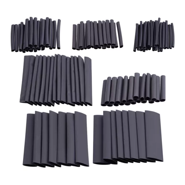 127pc Black Glue Weatherproof Heat Shrink Sleeving Tubing Tube Assortment Kit y